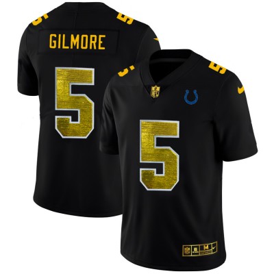 Indianapolis Indianapolis Colts #5 Stephon Gilmore Men's Black Nike Golden Sequin Vapor Limited NFL Jersey Men's